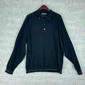 Venezzi Mens Size 2XL Wool blend long sleeve pullover 1/4 zip sweater 1622
